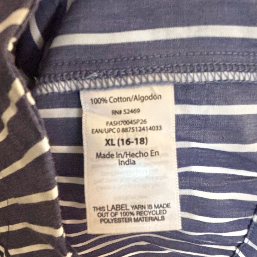 NWT Free Assembly blue stripe cotton dress women size XL - Picture 6 of 6